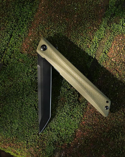 Pocket Knife GD22K, Flipper Open D2 Steel Tanto Folding knife with Durable G10 Handle,Men Women Everyday Carry EDC Knife,Sharp Camping Hiking Daily Work Knives