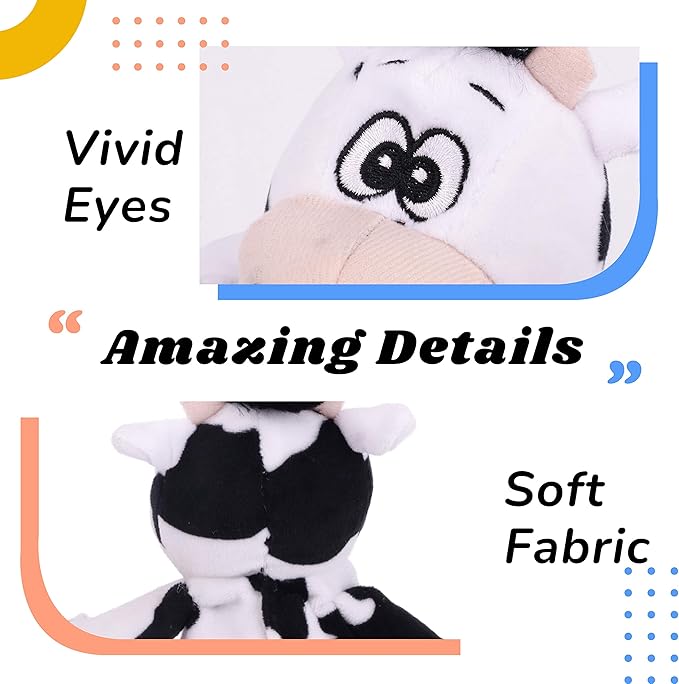 Hopearl Talking Singing Cow Repeats What You Say Walking Electric Interactive Animated Toy Speaking Plush Buddy Gifts for Toddlers, 8''