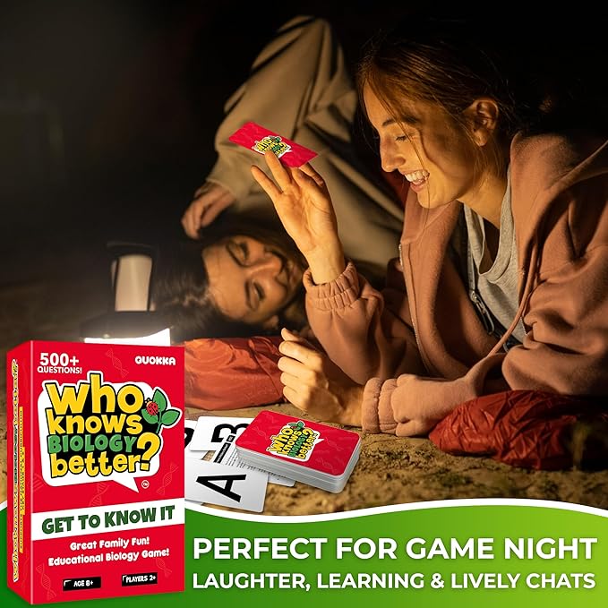 Board Games for Kids 8-12 and Family - Educational Trivia Card Game for Kids Age 8+ - Who Knows Biology Better? - 500+ Questions for Fun Learning and Family Game Night - Science Trivia for Children