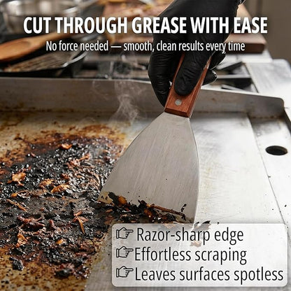 Griddle Scraper, Heavy Duty Stainless Steel Grill Scraper