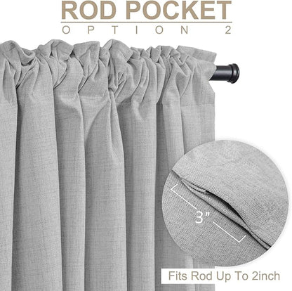 100% Blackout Shield Linen Blackout Curtains
