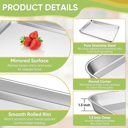TeamFar Stainless Steel Baking Sheet, 20’’ x 14’’ Large Baking Sheet Pan