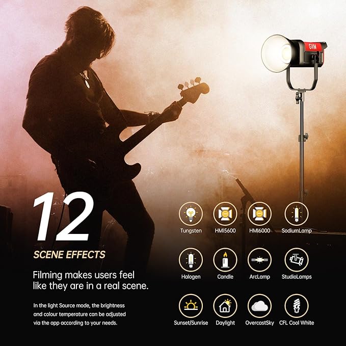 GVM Photography Lighting 300W Bi-Color Studio Lights