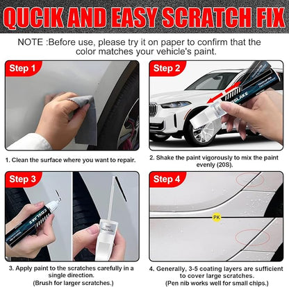 Car Touch Up Paint(Mineral White Metallic(A96)) for BMW, Car Paint Scratch Repair Kit, Quick & Easy Solution to Repair, 2 in 1 Scratch Remover Pen with Color-Matched