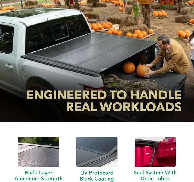 Gator EFX Hard Tri-Fold Truck Bed Tonneau Cover - Heavy-Duty Truck Bed Protection - Durable Aluminum Panels - Hard Folding Tonneau Cover - 2019-2026 Dodge Ram 1500 - 5'7" Bed