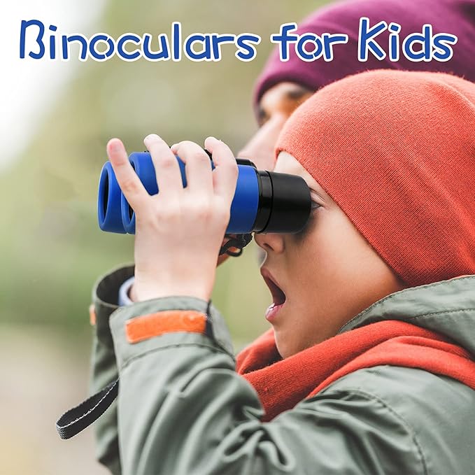 Scotamalone Kids Binoculars Shock Proof Toy Binoculars Set for Age 3-12 Years Old Boys Girls Bird Watching Educational Learning Hunting Hiking Birthday Presents