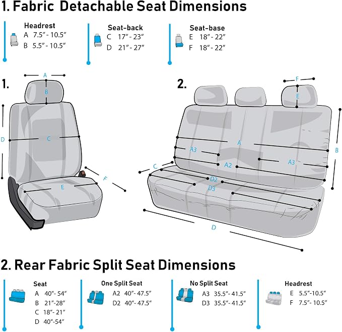 FH Group Car Seat Covers Combo Full Set with Carpet Floor mats Steering Wheel Cover and Seat Belt Pads- Universal Fit for Cars Trucks and SUVs (Blue)