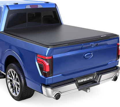 KUIPERAUTO 6.5FT Soft Roll-Up Truck Bed Tonneau Cover Compatible for 2015-2026 Ford F150 Styleside (Not for Flareside) 78inch