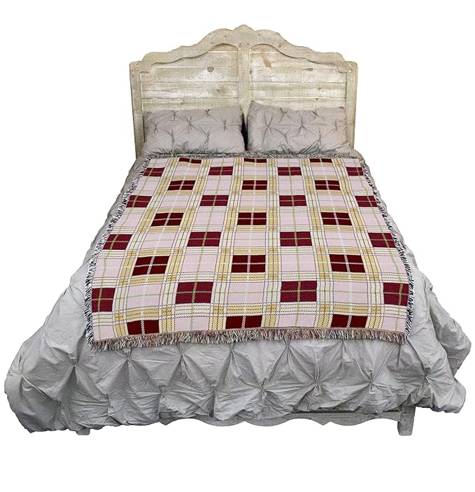 Pure Country Weavers Innocent Plaid Blanket - Gift Tapestry Throw Woven from Cotton - Made in The USA (72x54)