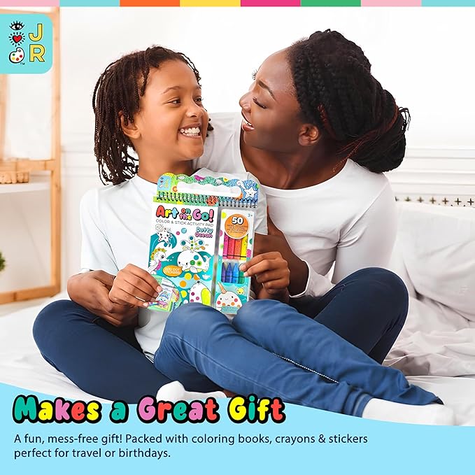 Bright Stripes Travel Art Kit for Kids Ages 3+ | Going Dotty Ocean Theme | Compact Coloring Set with Crayons, Stickers & Activity Book | Fun, Mess-Free Crafts for Toddlers and Preschoolers