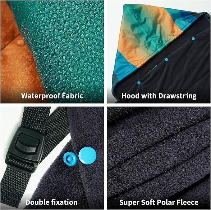Waterproof Stadium Blanket, Fleece Camping Blanket Wearable Soft Warm Camp Blanket for Outdoor Camping, Picnic, Stadium, Sports, Beach, Car