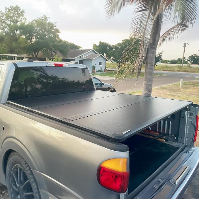 AUTOSAVER88 FRP Hard Tri-fold Truck Bed Tonneau Cover Compatible with Dodge Ram 1500 2009-2026 (Classic & New) 5.7ft Bed Without Rambox