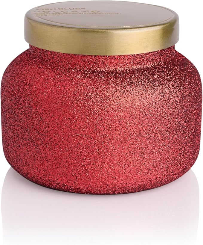 Capri Blue Signature Glam Jar Candle - Long Lasting Soy Wax Blend - Glitter Candles for Home Scented with Luxury Holiday Scents (Volcano, 19 oz)