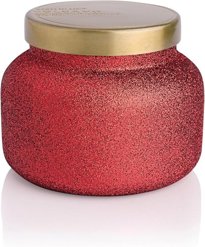 Capri Blue Signature Glam Jar Candle - Long Lasting Soy Wax Blend - Glitter Candles for Home Scented with Luxury Holiday Scents (Volcano, 19 oz)