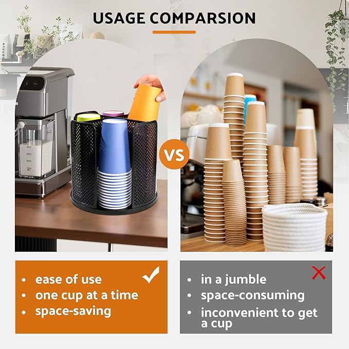 Rotating Paper Cup Dispenser, Cup Holder