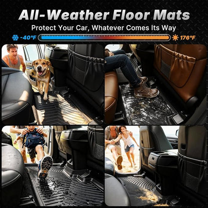OEDRO Floor Mats and Cargo Liner Fit for 2022-2025 Jeep Wagoneer 8 Seater, TPE All Weather Custom Fit Floor Liners for Wagoneer Accessories, 1st & 2nd & 3rd Row and Cargo Mat Car Mats Full Set, Black