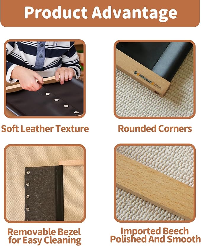 MONTESSORI OUTLET Shoe Buttoning Frame | Practical Life Material for Toddlers & Preschoolers | Learn to Shoe Button Clothes, Develop Fine Motor Skills & Independence (Ages 3-6)