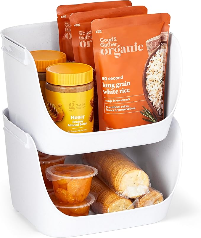 YouCopia ShelfBin Stacking Pantry Bins, Stackable Storage Basket Organizers