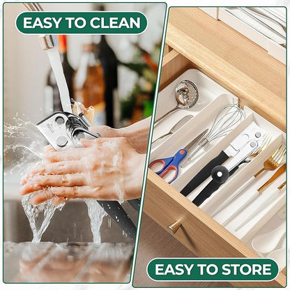 Commercial Can Opener Manual Heavy Duty Stainless Steel Handheld Smooth Edge Can Opener for Seniors for Kitchen