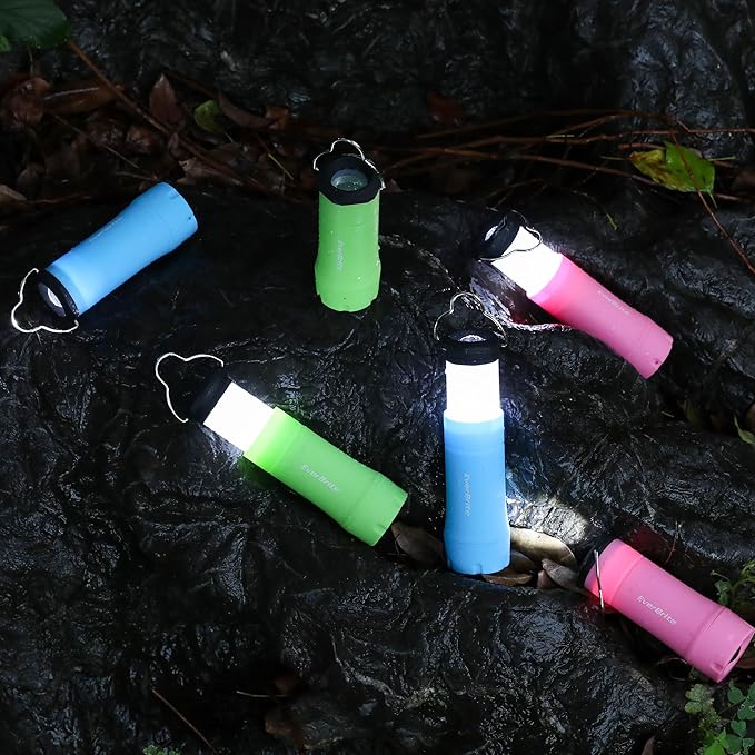 EverBrite 2-in-1 Mini Lanterns and Flashlights, Zoomable Flashlight Lantern Combo with 3 Modes, Camping Essentials, 2PC Battery Powered Lantern for Hurricane, Hiking, Home, Emergency
