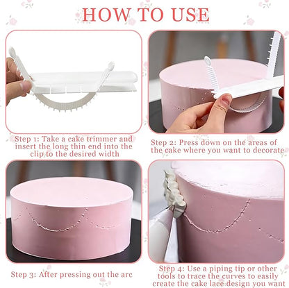 4PCS Cake Arch Guide Tool, Adjustable Fondant Cake Arc Ruler, Practical Baking