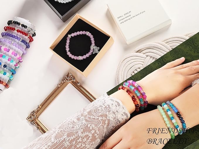 XJRLUK Glass Beads Bracelet Making Kit, 3000 pcs 72 Colors 6 mm Crystal Glass Beads for Jewelry Making, Glass Beads Kits for Beginners DIY Earrings Necklaces Rings Crafts Birthday Gifts