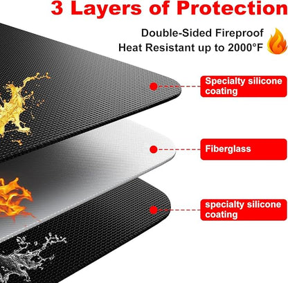 Under Grill Mat for Outdoor Grill – 71 x 40 Inch Fireproof Deck Protector, Heat Resistant & Waterproof BBQ Mat, Ideal Gift for Dad, Great for Gas, Charcoal Grill, Smoker, Fire Pit