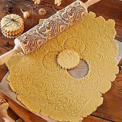 Embossed Wooden Rolling Pin, Embossing Rolling Pin