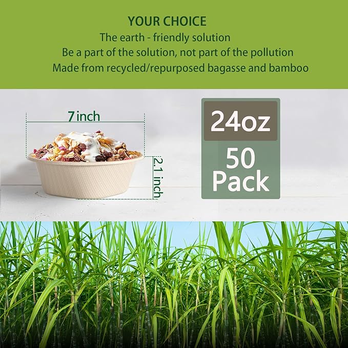 Homestockplus 24 Oz Disposable Paper Bowls