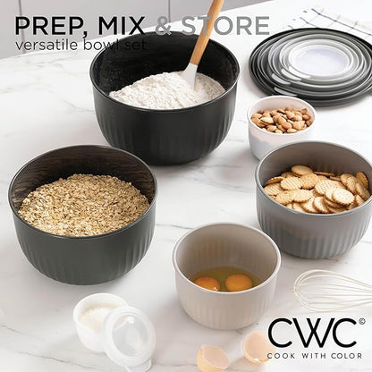 COOK WITH COLOR Prep Bowls with Lids- Wide and Deep Nesting Plastic Small