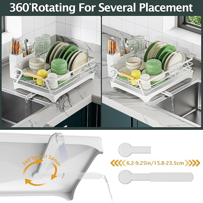 Epicano Dish Drying Rack for Kitchen Counter, Space-Saving Dish Rack, Rustproof