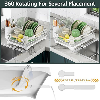Epicano Dish Drying Rack for Kitchen Counter, Space-Saving Dish Rack, Rustproof