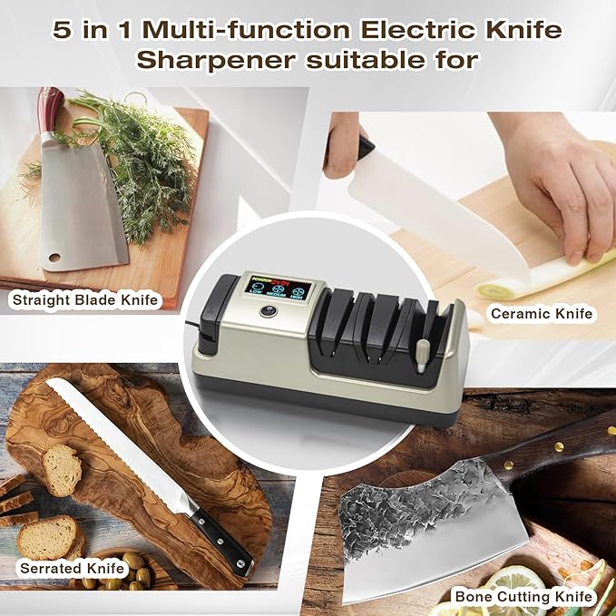 Light Blonde 5 in 1 Electric Knife Sharpener