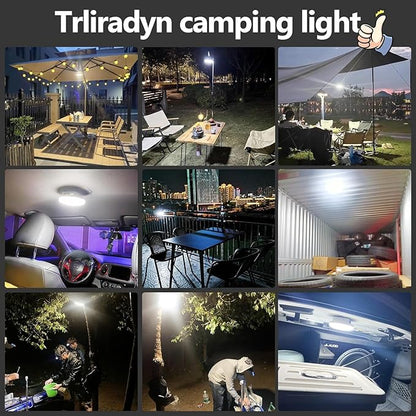 10800mAh Rechargeable Hanging Tent Light with Magnet, 30W 4000LM LED 4 Color Lighting Modes Camping Lantern, Portable IPX5 Waterproof LED Flashlight for Emergency & Gift