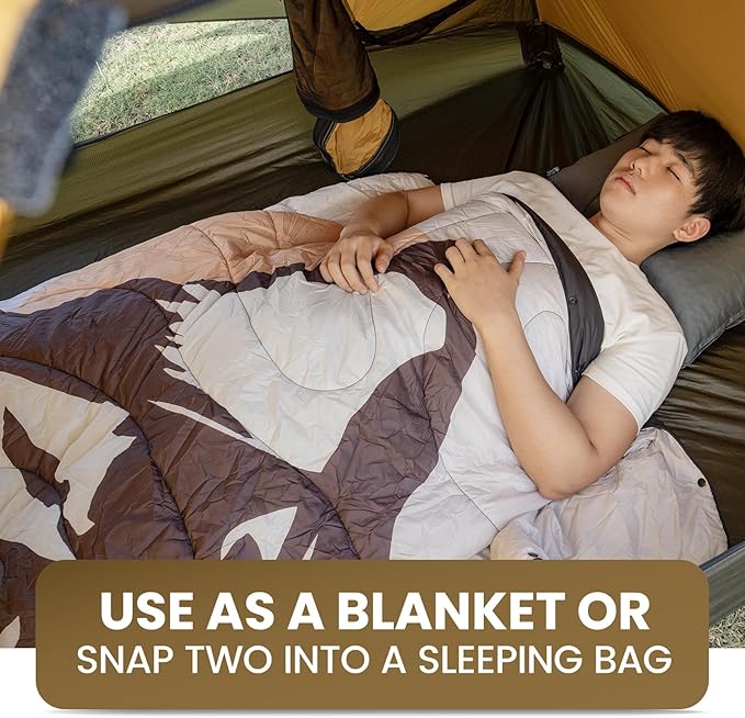 ONETIGRIS Camping Blanket,Wearable Outdoor Quilt with Recycled Thermal Insulation, Convertible to Sleeping Bag, Lightweight & Portable Travel Blanket for Camping &Hiking