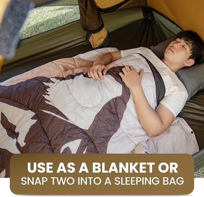 ONETIGRIS Camping Blanket,Wearable Outdoor Quilt with Recycled Thermal Insulation, Convertible to Sleeping Bag, Lightweight & Portable Travel Blanket for Camping &Hiking