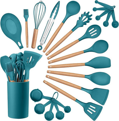 HaWare Kitchen Cooking Utensils Set, 23-Piece Silicone Kitchen Utensils Spatula
