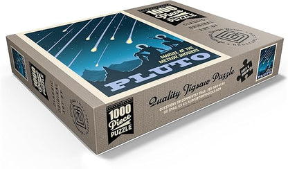 MyPuzzle Pluto: Meteor Showers, Vintage Poster - Premium 1000 Piece Jigsaw Puzzle for Adults