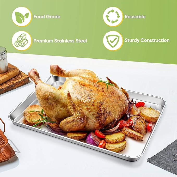 TeamFar Stainless Steel Baking Sheet, 20’’ x 14’’ Large Baking Sheet Pan
