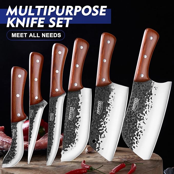 Topfeel 8PCS Chef Butcher Fish Knife Set