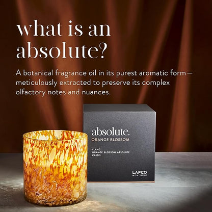 LAFCO New York Signature Candle, Orange Blossom - 15.5 oz - 90-Hour Burn Time - Reusable, Hand Blown Glass Vessel - Made in The USA