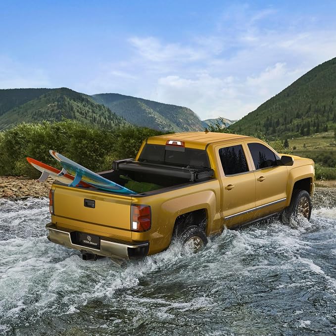 YITAMOTOR Soft Quad Fold Truck Bed Tonneau Cover Compatible with 1999-2016 Ford F-250 F-350 F-450 F250 F350 F450 Super Duty, Styleside 6.75 ft Bed
