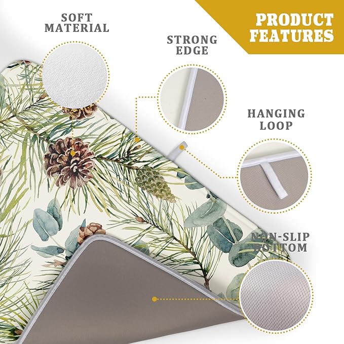 Winter Christmas Dish Drying Mat