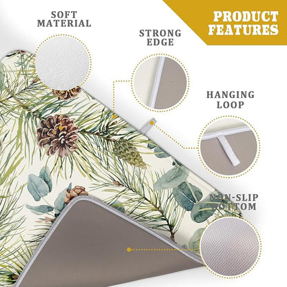 Winter Christmas Dish Drying Mat