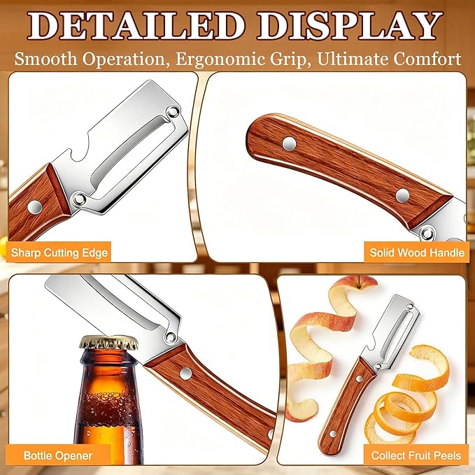 2 Pack 2 in 1 Multifunctional Vegetable Peeler, Sharp Stainless Steel Blade