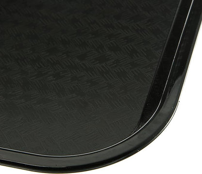 Carlisle FoodService Products Cafe Fast Food Cafeteria Tray with Patterned Surface for Cafeterias, Fast Food, And Dining Room, Plastic, 17.87 X 14 X 0.98 Inches, Black, (Pack of 12)