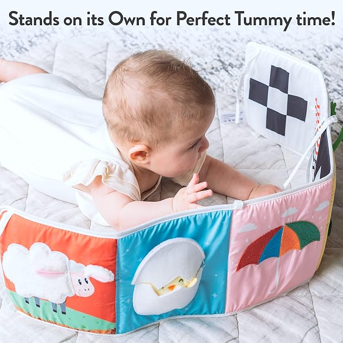 Infant Toys 0-6 Months Baby Mirror Tummy Time Toys Sensory Books for Babies Touch and Feel Crinkle Books for Babies