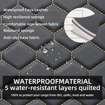 Elantrip 2PCs Front Car Seat Covers Leather Car Seat Protector Universal fit for Most Cars SUVs and Trucks Water Proof Seat Protector Black and Gold