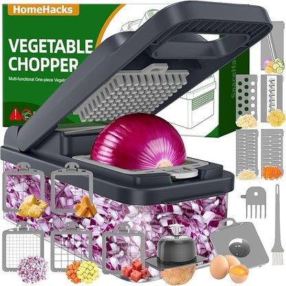 HomeHacks Vegetable Chopper Vegetable Cutter, 15 in 1 Kitchen Gadget, Onion