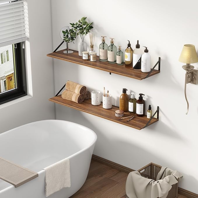 12 Inch Deep Floating Shelves, 48W x 12D Floating Shelves, Deep Wall Shelves
